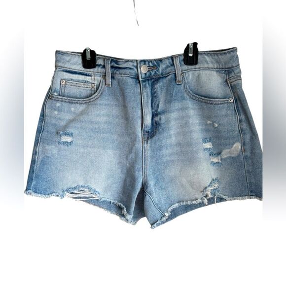 Denim Cut Off Style Shorts 8 Light Wash Distressed 8 - Picture 1 of 7